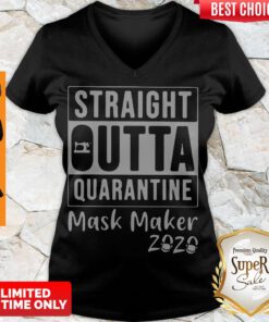 Nice Straight Outta Quarantine Mask Maker 2020 COVID 19 V-neck