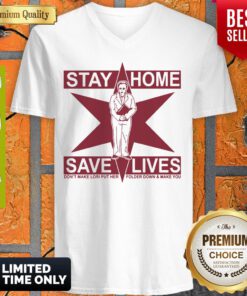 Premium Lori Lightfoot Stay Home Save Lives V-neck