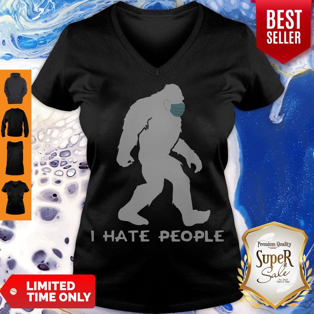 Premium Bigfoot Mask I Hate People V-neck Premium Bigfoot Mask I Hate People V-neck