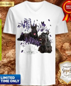 Top Scottish Terrier And Lavender V-neck