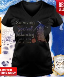 Top Knitting Surviving Social Distancing One Row At A Time V-neck