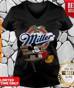 Official Mickey Mouse Drink Miller Beer V-Neck