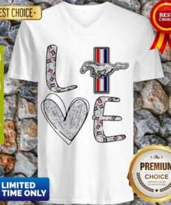 Awesome Heart love Mustang Car V-neck