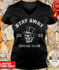 Pretty Skull Stay Away Social Club 2020 Coronavirus V-neck