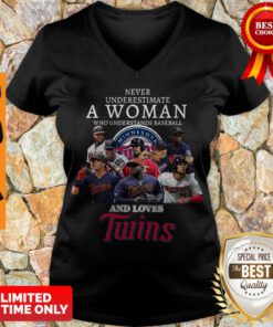 Never Underestimate A Woman Who Understands Baseball Minnesota Twins V-neck