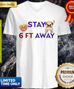 Awesome Bulldog Stay 6 Feet Away Coronavirus V-neck