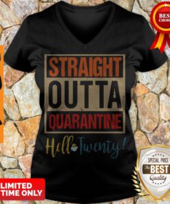 Awesome Straight Outta Quarantine Hello Twenty Vintage V-neck