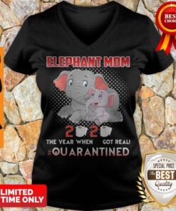 Elephant Mom 2020 The Year When Shit Got Real Quarantined Coronavirus V-neck