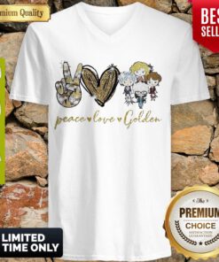 Funny Peace Love Golden Diamond V-neck