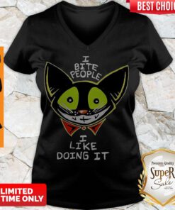 Official I Bite People I Like Doing It V-neck