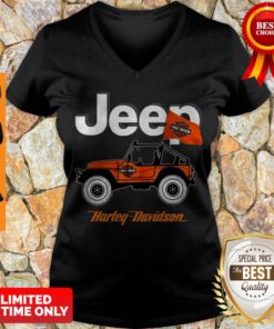 Funny Jeep Motor Harley Davidson Cycles V-neck