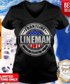 Premium Frontline Lineman American Essential Worker V-neck