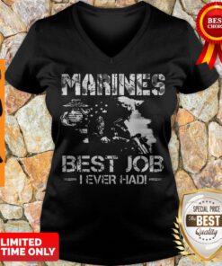 Nice Marines Best Job I Even Had Ega Marines American Flag V-neck