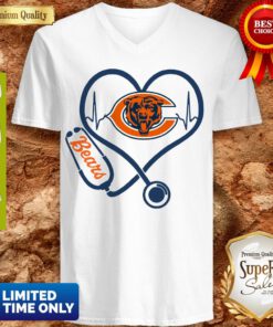 Official Love Stethoscope Chicago Bears Heartbeat V-neck