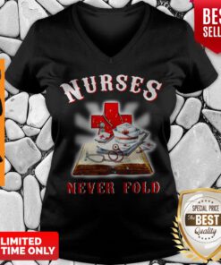 Official Nurses Never Fold V-neck