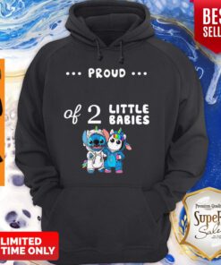 Baby Stitch And Unicorn Proud Of 2 Little Babies Hoodie