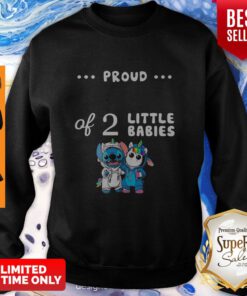 Baby Stitch And Unicorn Proud Of 2 Little Babies Sweatshirt
