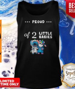 Baby Stitch And Unicorn Proud Of 2 Little Babies Tank Top