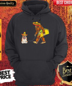 Bigfoot Sasquatch Walking Pitbull Dog Hoodie