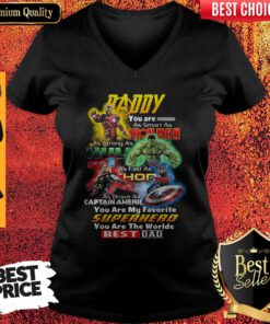 Daddy You Are As Smart As Ironman As Strong As Hulk Superhero Best Dad V-neck