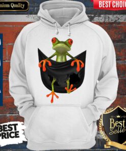 Funny Frog In Pocket Hoodie