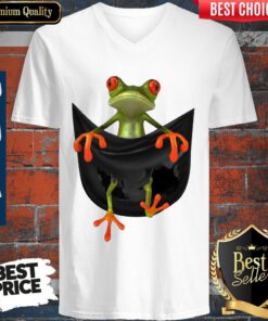Funny Frog In Pocket V-neck