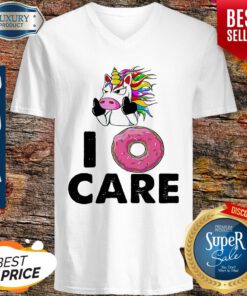 Funny Unicorn Donut I Care V-neck