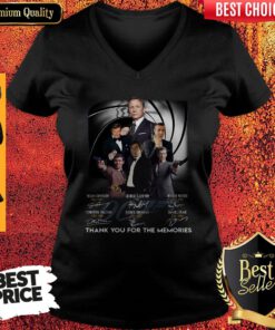 James Bond 007 Sean Connery George Lazenby Roger Moore Thank You For The Memories Signatures V-neck