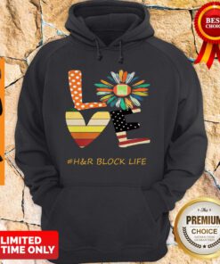Love Hr Block Life Flower American Flag Vintage Hoodie
