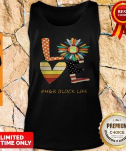 Love Hr Block Life Flower American Flag Vintage Tank Top