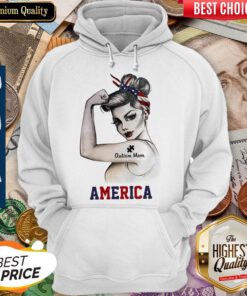 Strong Woman Autism Mom America Hoodie