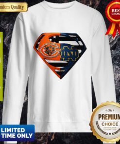 Superhero Chicago Bears And Notre Dame Diamond American Flag Independence Day Sweatshirt