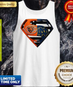 Superhero Chicago Bears And Notre Dame Diamond American Flag Independence Day Tank Top