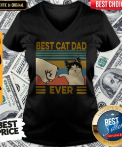 Vintage Best Cat Dad Ever V-neck