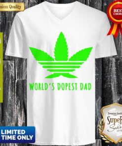 Weed Worlds Dopest Dad Ladies V-neck