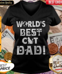 Worlds Best Cat Dad Fathers Day V-neck