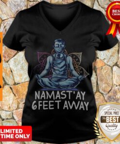 Official Namastay 6 Feet Away Quarantine V-neck
