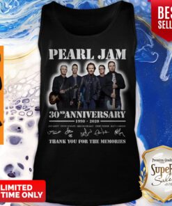 Pearl Jam Band 30nd Anniversary 1990 2020 Thank You For The Memories Signatures Tank Top