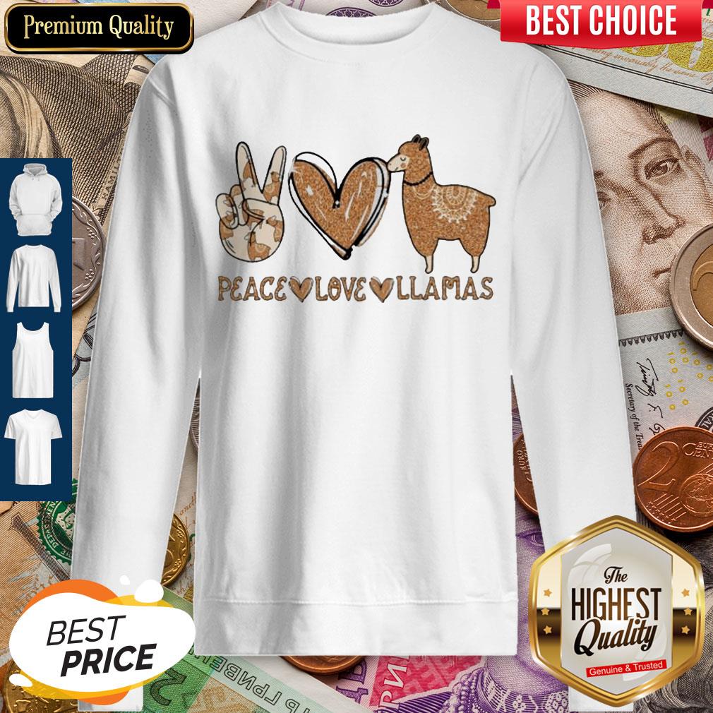 Premium Peace Love Llamas Diamond Sweatshirt