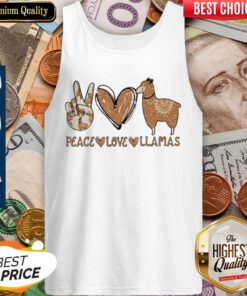Premium Peace Love Llamas Diamond Tank-top