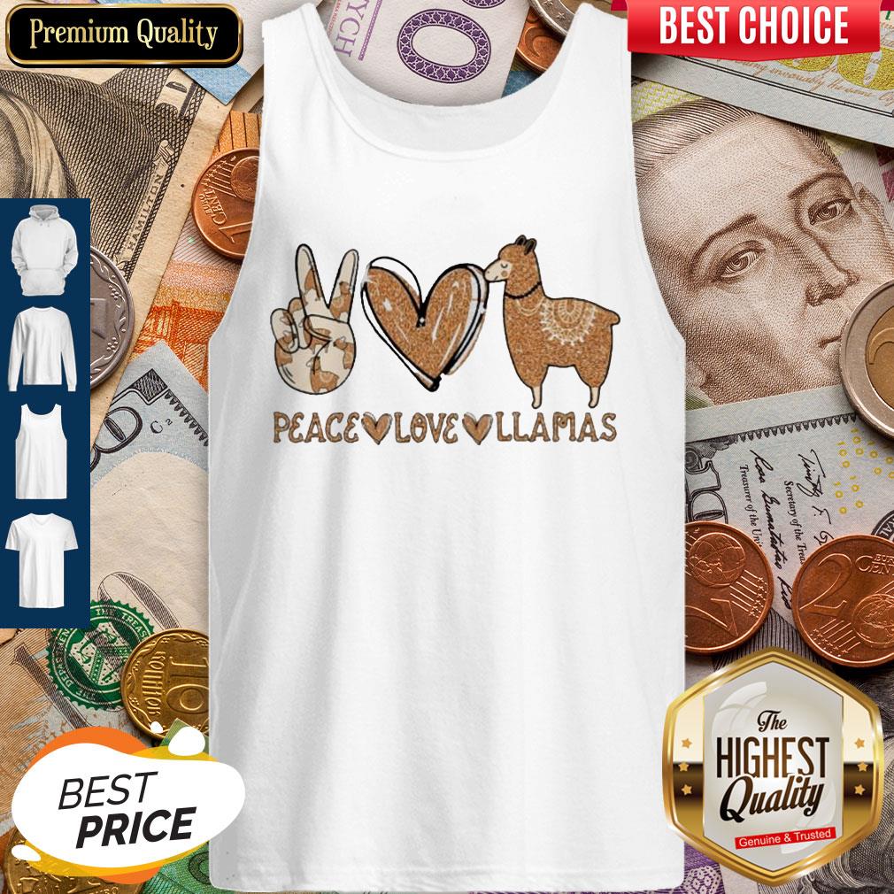Premium Peace Love Llamas Diamond Tank-top