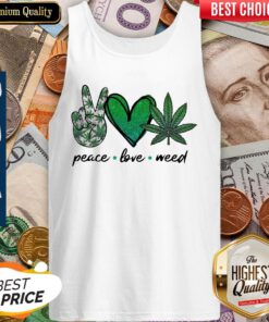 Nice Peace Love Weed Diamond Tank-top