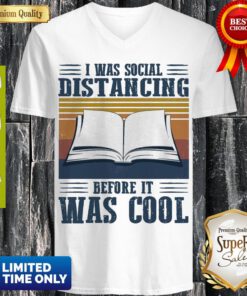 Top Book I Was Social Distancing Before It Was Cool Vintage V-neck