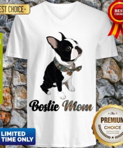 Top Boston Terrier Bostie Mom V-neck