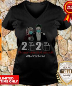 Nice Harley Quinn And Joker 2020 The Year When Shit Got Real V-neck