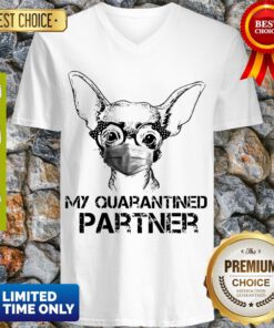 Pretty Chihuahua Face Mask My Quarantined Partner V-neck