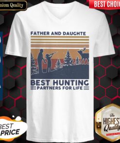 Father And Daughter Best Hunting Partnees For Life Vintage V-neck