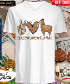 Premium Peace Love Llamas Diamond V-neck