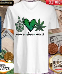Nice Peace Love Weed Diamond V-neck