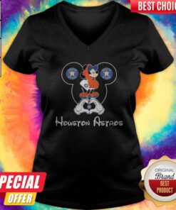 Awesome Mickey Mouse Houton Astros Heart V-neck